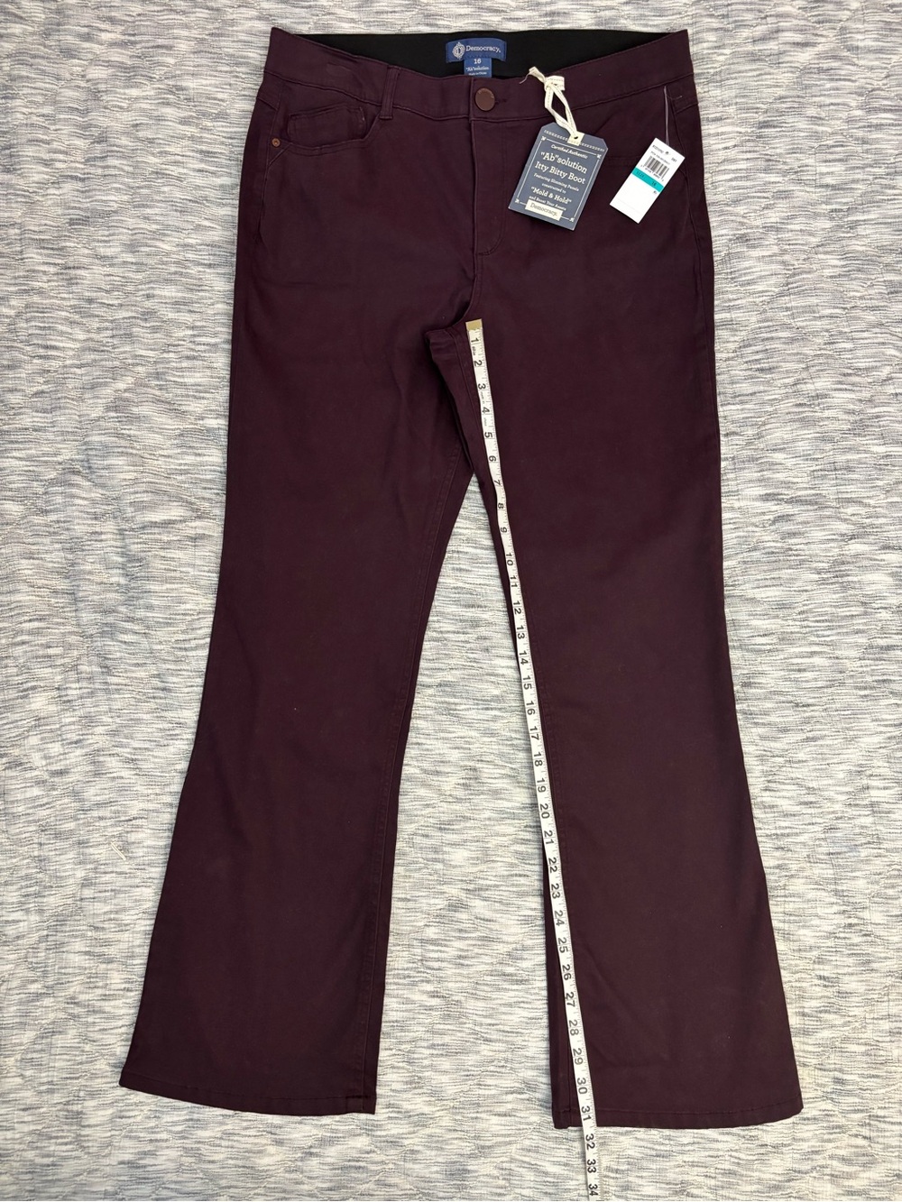 Democracy Ab Solution Ab Solution Itty Bitty Bootcut Jeans Sz 16 NWT - - Picture 6 of 10